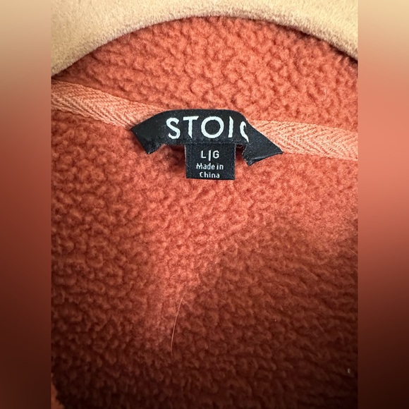 Burnt orange fleece button up jacket size large - Picture 3 of 4